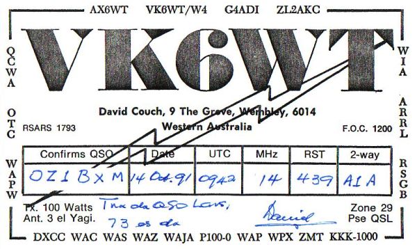 David Couch - VK6WT