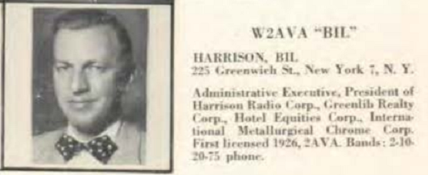 W2AVA - William E. 'Bil' Harrison