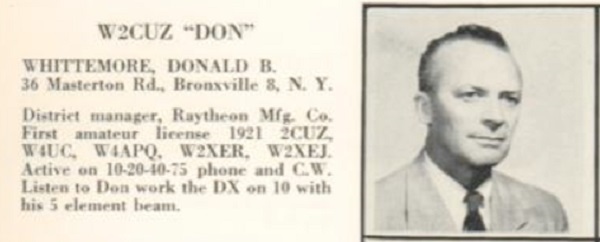 W2CUZ - Donald B. 'Don' Whittemore 
