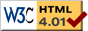 Valided: HTML 4.01 Transitional at W3C