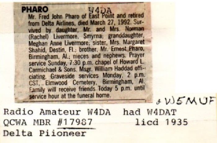 W4DA - Fred J. Pharo