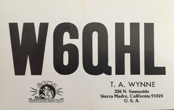 W6QHL - Thomas A. 'Tom' Wynne