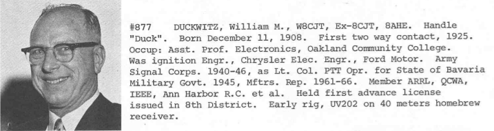 W8CJT - William M. 'Ducky' Duckwitz