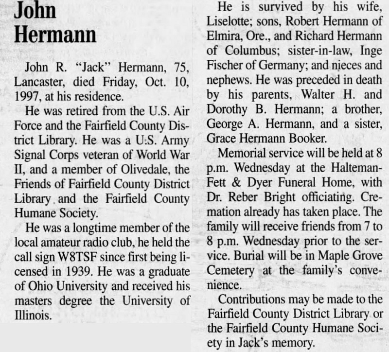 W8TSF - John R. 'Jack' Hermann