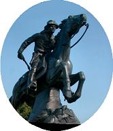 Pony Express Statue in St Joseph, Missouri