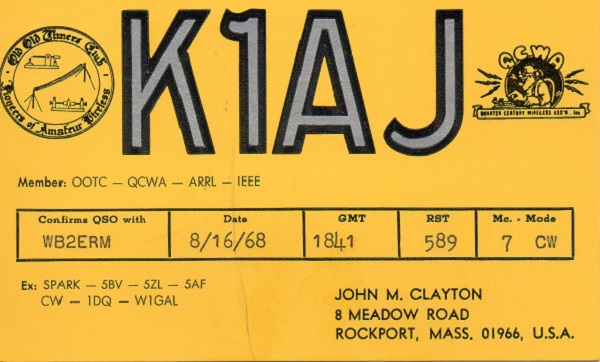 K1AJ - John M. Clayton