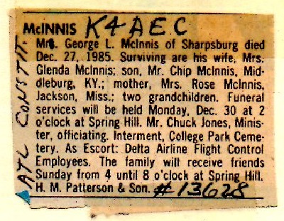 K4AEC - George L. Mc Innis