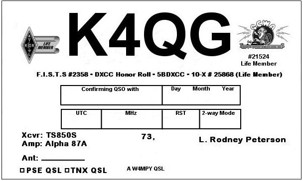 K4QG - L. Rodney Peterson 