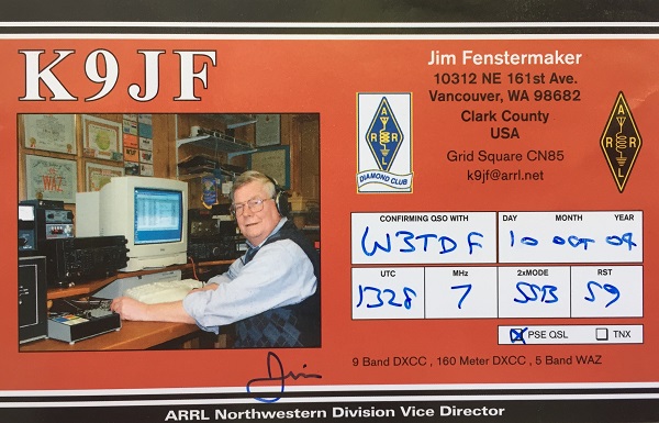 K9JF - James E. 'Jim' Fenstermaker K9JF - James E. 'Jim' Fenstermaker