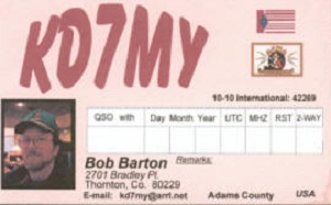 KD7MY - Robert A. 'Bob' Barton 