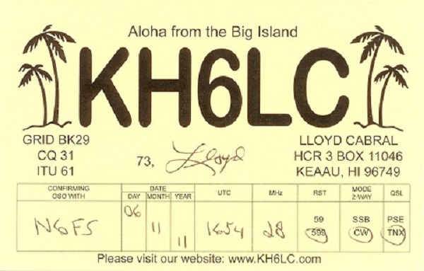 KH6LC - Lloyd J. Cabral 