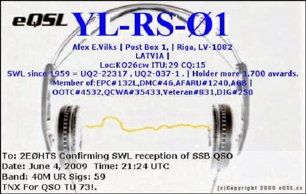 YL1ZN - Alex E. Vilks YL1ZN - Alex E. Vilks